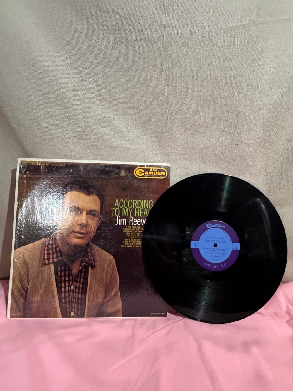 RCA Jim Reeves "According To My Heart" Vinyl LP